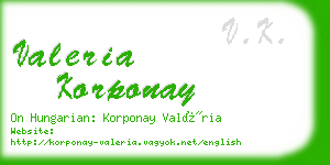 valeria korponay business card